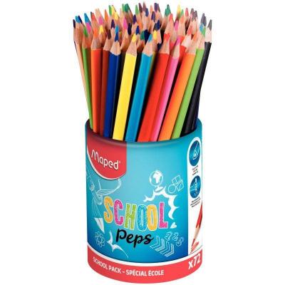 MAPED  Color'Peps 832000 Pot de 72 crayons de couleurs
