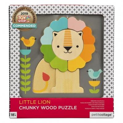 PETIT COLLAGE  Little Lion Chunky Wood Puzzle Multicolore