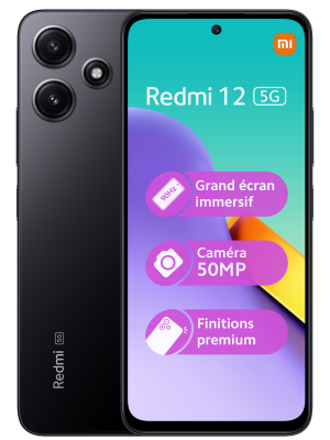 XIAOMI  Smartphone  REDMI 12 5G 8 256GO MIDNIGHT BLACK