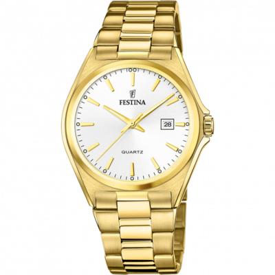 FESTINA Montre  Acier Classique F20555/2 Blanc, Bracelet En Acier, Homme