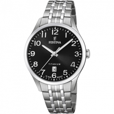 FESTINA Montre  Calendrier Titane F20466/3 Noir, Bracelet En Titane, Homme