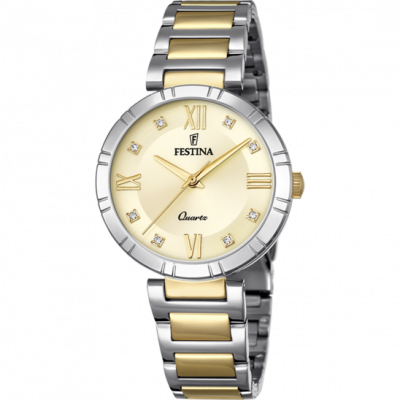 FESTINA Montre  Mademoiselle F16937-B - Montre Acier Bicolore Cadran Dor&eacute; Femme