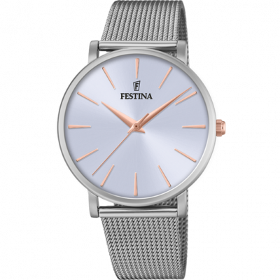 FESTINA Montre  F20475/3 Bleu, Bracelet Acier Inoxydable, Femme
