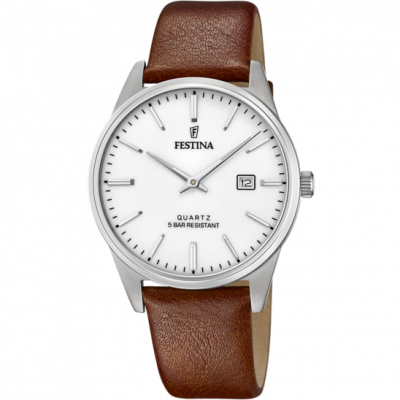 FESTINA  Homme Analogique Quartz Montre avec Bracelet en Cuir F20512/2