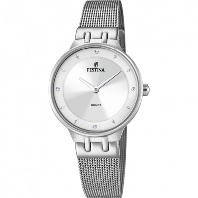 FESTINA Montre  F20597/1 Gris, Bracelet Acier Inoxydable, Femme