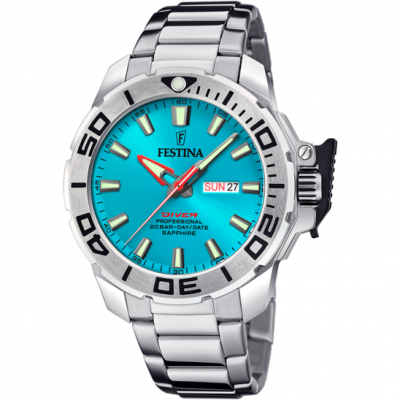FESTINA Montre  F20665/6 Bleu, Bracelet D&acute; Acier Inoxydable, Homme