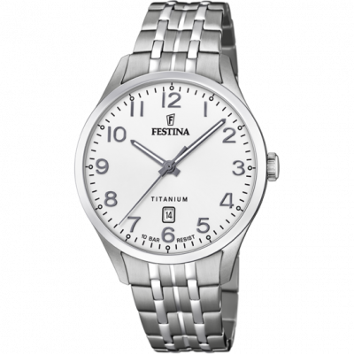 FESTINA Montre  Titanium F20466/1 Blanc, Bracelet En Titane, Homme
