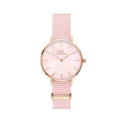 DANIEL WELLINGTON Montre Femme  PETITE DW00100512 - Bracelet Nylon rose