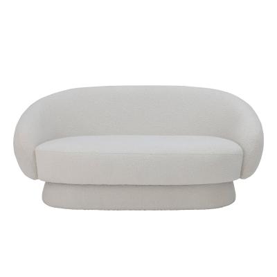 BLOOMINGVILLE Canap&eacute; arrondi en polyester blanc 160 cm Ted - 