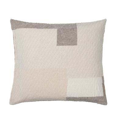 BROSTE COPENHAGEN  - Patch Taie d'oreiller, 60 x 60 cm, beige / marron