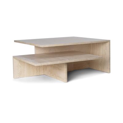 Tables basses gigognes en travertin cashmere Distinct - Ferm Living