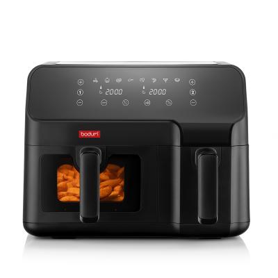 BODUM  MELIOR Friteuse &eacute;lectrique &agrave; air puls&eacute;, double compartiment 3.2 l & 5.1 L, 2.700 W Noir