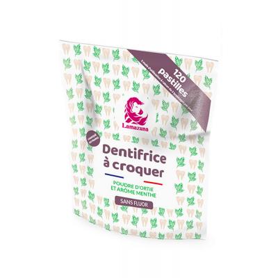 LAMAZUNA Dentifrice &agrave; Croquer Bio - Ortie & Menthe Sans Fluor - 
