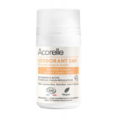 ACORELLE D&eacute;odorant Roll-On Bio Douceur Florale - Efficacit&eacute; 24H - 