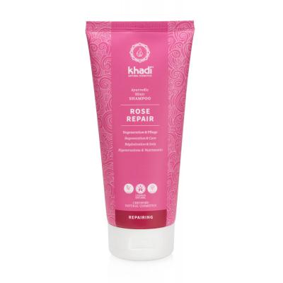KHADI Shampoing Ayurv&eacute;dique &agrave; la Rose R&eacute;g&eacute;n&eacute;rante - 