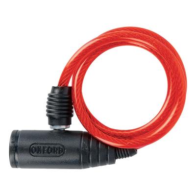 OXFORD Antivol spiral  Cable Lock rouge &Oslash;6 x 60cm