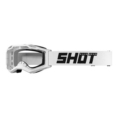 SHOT Masque cross  Assault 2.0 Solid blanc brillant- &eacute;cran transparent