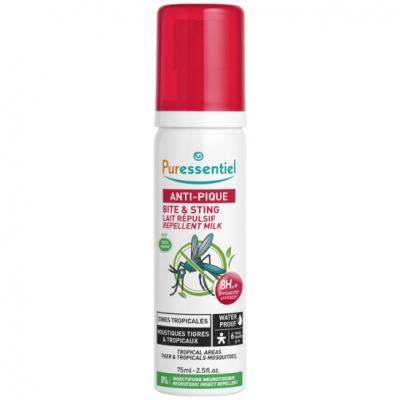 PURESSENTIEL  Anti pique Lait r&eacute;pulsif Zones tropicales Flacon 75ml