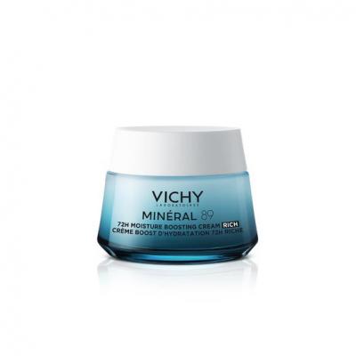 VICHY Cr&egrave;me Boost d'Hydratation 72H Riche 50ml Mineral 89 Peaux S&egrave;ches 