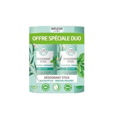WELEDA  D&eacute;odorant Stick Eucalyptus Peppermint 2x50 Grammes