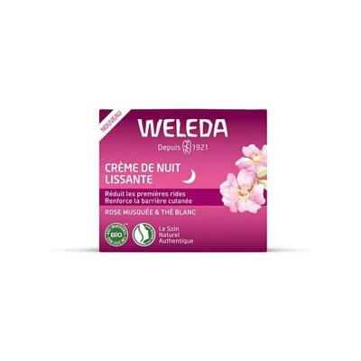 WELEDA Soin Visage Cr&egrave;me De Nuit Lissante &Agrave; La Rose Musqu&eacute;e Et Th&eacute; Blanc Bio  - Le Pot De 40ml