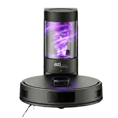 EZICLEAN Robot aspirateur laveur LIDAR connect&eacute; avec base de vidage AirFlow X