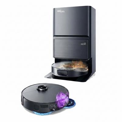 EZICLEAN Robot aspirateur laveur LIDAR connect&eacute; avec base de vidage PureFlow X