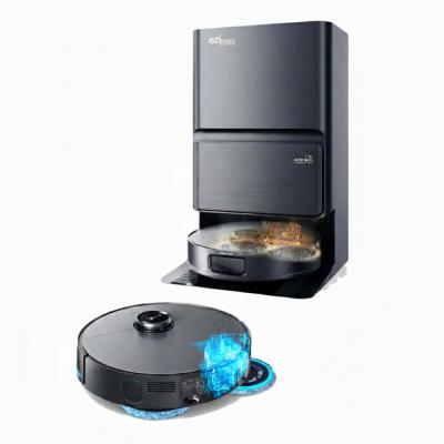 EZICLEAN Robot aspirateur laveur LIDAR IA connect&eacute; avec base de vidage PureFlow ULTRA