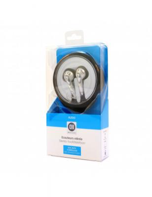 D2 DIFFUSION ***Ecouteurs Jack 3.5mm Bo&icirc;te &agrave; enrouleur - 1.10 m Fiches Or  - Neuf