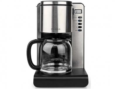 NEDIS  - Machine &agrave; Caf&eacute; 1.5L Ecran lcd Noir Filtre R&eacute;utilisable - Gris