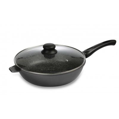 KITCHEN PRO KitchenPro - Sauteuse avec son couvercle et sa poign&eacute;e soft-touch - Rev&ecirc;tement en pierre, antiadh&eacute;sif - Dimension 24cm