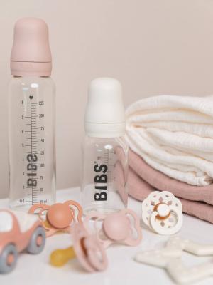 BIBS  Glass Baby Bottle (Blush, Complete Set - 225 ml)