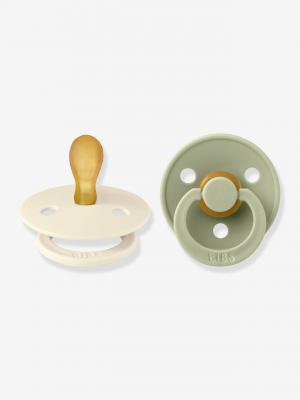 BIBS &reg; Sucettes Colour T&eacute;tine sym&eacute;trique Sage et Ivory 6-18 mois 2 pcs