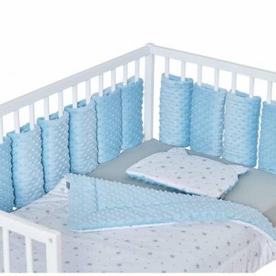 SEVIRA KIDS  Tour de Lit Modulable 10 Pi&egrave;ces en Minky Extra Doux Bleu