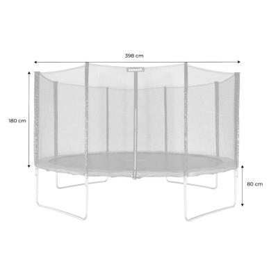 SWEEEK Trampoline 400 Cm Gris Avec Filet De Protection. &Eacute;chelle. B&acirc;che. Filet Pour Chaussures. Kit
