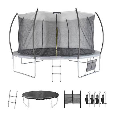 SWEEEK Trampoline Rond &Oslash; 430 Cm Gris Avec Filet De Protection Int&eacute;rieur - Venus Inner Xxl - &Eacute;chelle