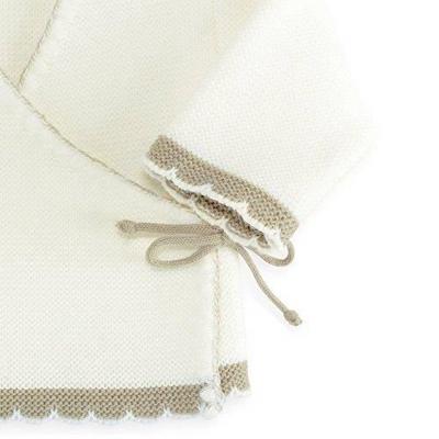 TROIS KILOS SEPT  1600 Brassiere Naissance en Point Mousse- Multicolore (Blanc et Beige) - 1600 001x 