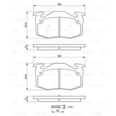 BOSCH  Jeu de plaquettes de frein arri&egrave;re 0 986 461 149 RENAULT R19