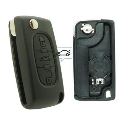 NEORIV Coque de cle compatible Peugeot-Citroen 3 boutons - pile sur coque