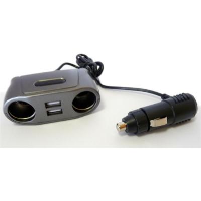 HTC EQUIPEMENT Double prise allume-cigare +2 usb 2a+cable 1m+fusible 5a - 12/24v