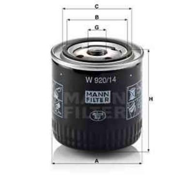 MANN FILTER Filtre a  huile MANN-FILTER W 920/14 (X1)