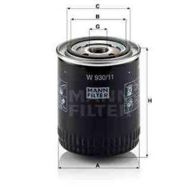 MANN FILTER MANN-FILTER Filtre &agrave; huile W 930/11 FORD SIERRA