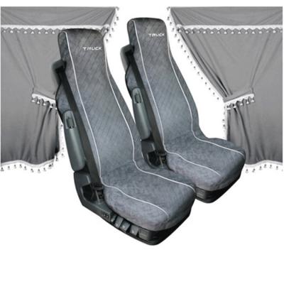 HTC EQUIPEMENT Set Int&eacute;rieur Rideau Et Housses En Microfibre Gris Htc 340070