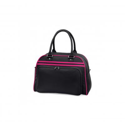 BAGBASE Bag Base Sac de Sport r&eacute;tro pour Bowling Noir/Fuchsia
