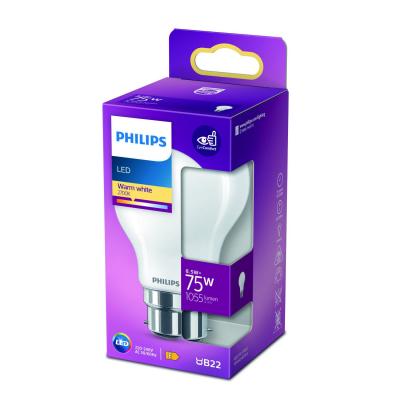 PHILIPS Ampoule led Standard B22 75W Blanc Chaud D&eacute;polie, Verre - 
