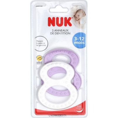 NUK Anneau De Dentition Coloris Assortis - 3 &Agrave; 12  - Les 2 Anneaux