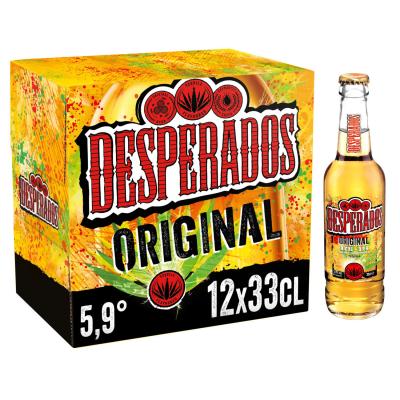 DESPERADOS  original bi&egrave;re aromatis&eacute;e &agrave; un spiritueux &agrave; base d'agave 12x33cl 