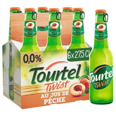 TOURTEL  twist bi&egrave;re sans alcool aromatis&eacute;e au jus de p&ecirc;che le pack 6x27.5cl 