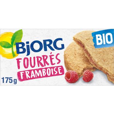 BJORG Biscuits Fourr&eacute;s Framboises Bio  - Le Paquet De 175 G