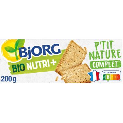 BJORG  Biscuits P'tit Nature 200 g - Riche en fibres - Lot de 8